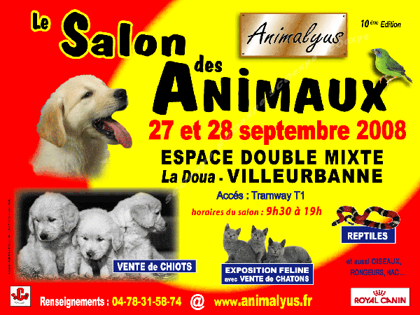 Salon des Animaux 27/28 septembre 2008 VILLEURBANNE(69) Affich10