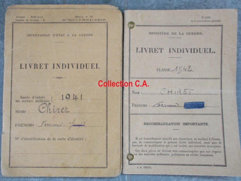 Le livret individuel (militaire) Type Armée d'armistice (Régime de Vichy) Img_6373