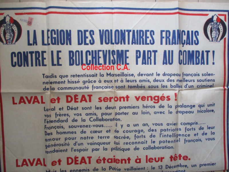 Superbe Affiche Recrutement Légion des Volontaires Français LVF / RNP Img_6513
