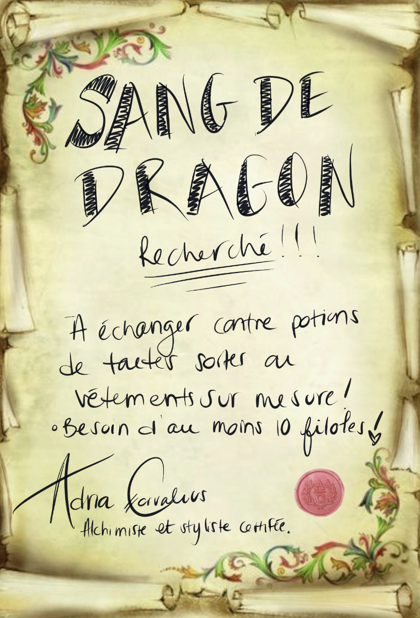 Recherche de Sang de dragon, contre services d'alchimiste ou de styliste Affich10