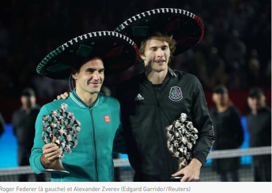 Roger Federer-Alexander Zverev à Santiago au Chili le19 novembre, à Buenos Aires en Argentine le 20 novembre, à Bogota en Colombie le 22 novembre, à Mexico à Mexique le 23 novembre, à Quito en Equateur, le 24 novembre 2019 Unti1706