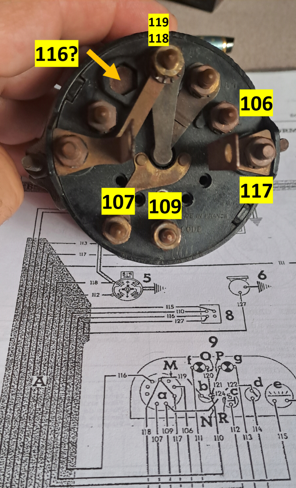 cablage contacteur général D22 Contac10