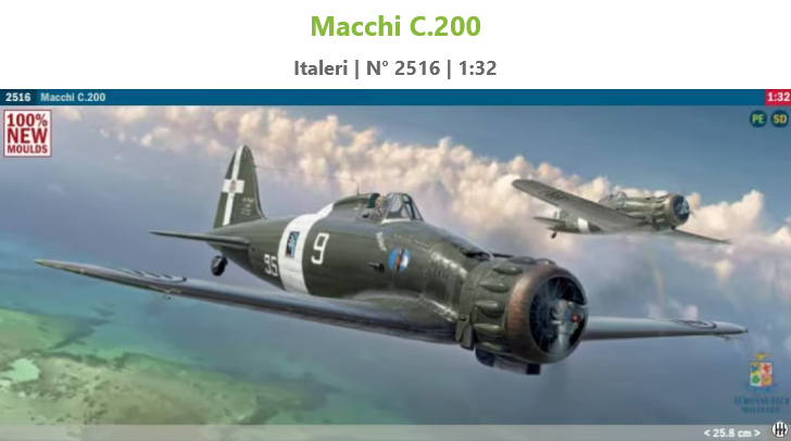 Macchi 200 Saetta 1/32 Italeri Scre1516