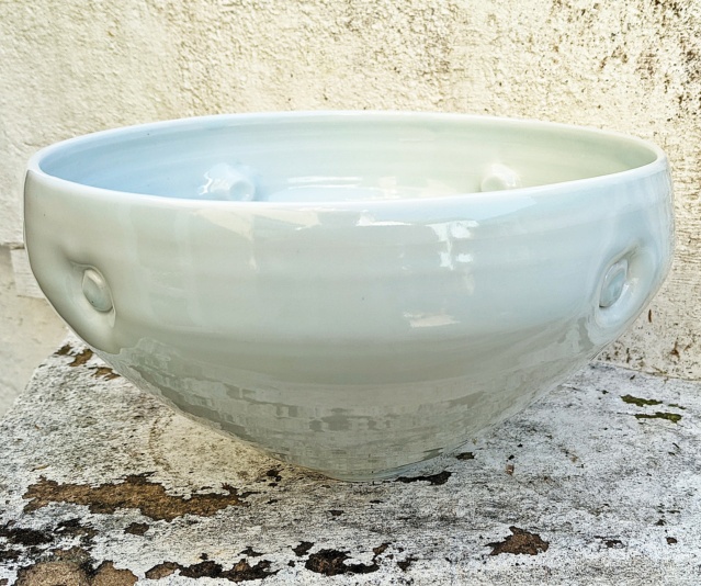 celadon glazed, facetted pot - Joanna Howells, Tythegston Pottery Pxl_2097