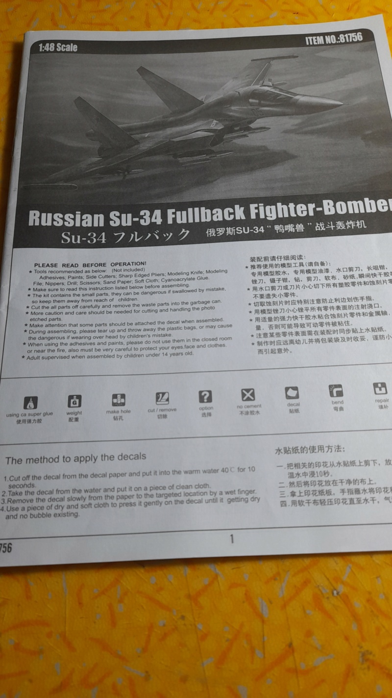 [HOBBY BOSS]  SOUKHOÏ SU-34 FULLBACH bombardier tactique Réf 81756  007111
