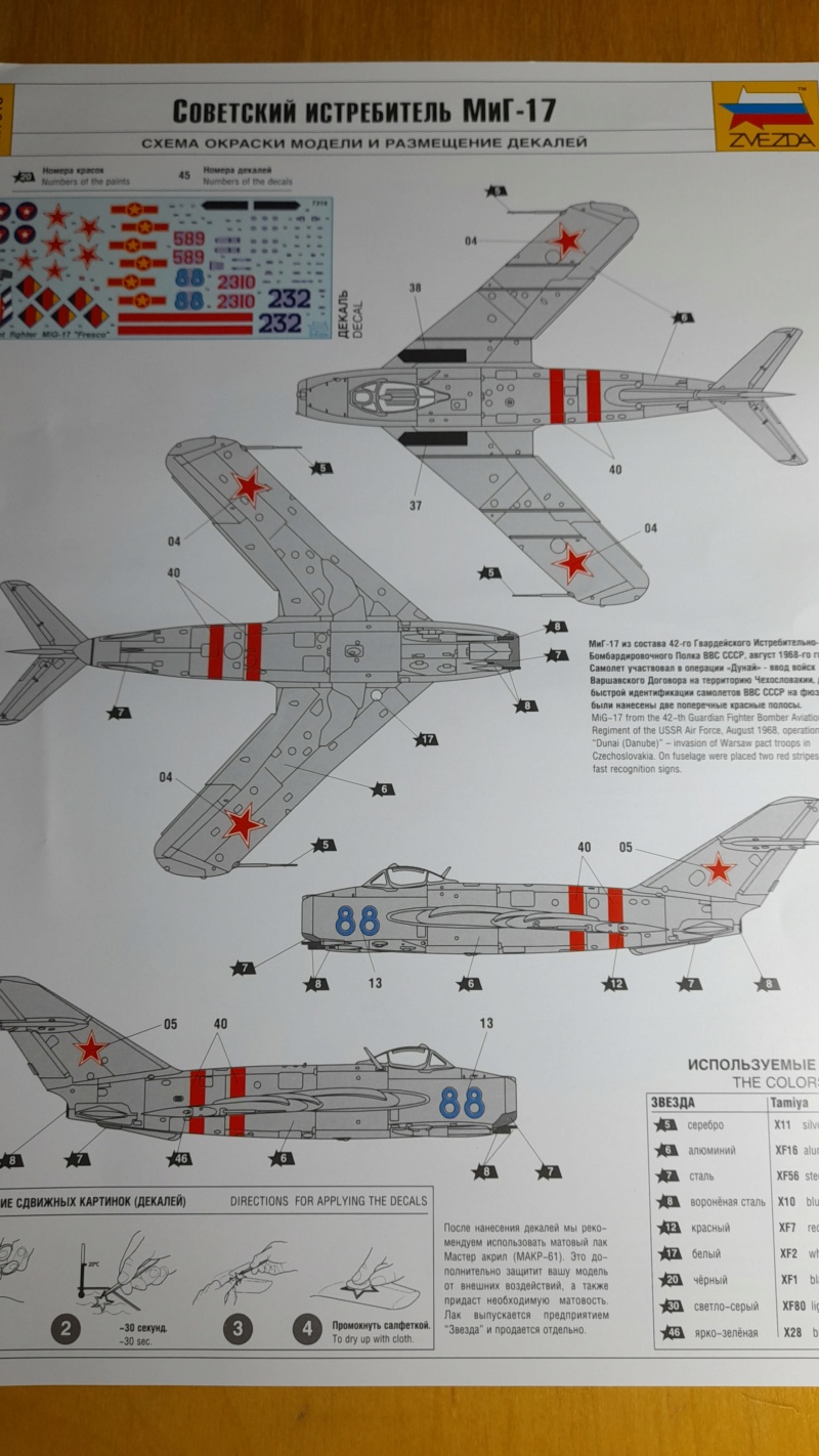 [ZVEZDA] MIKOYAN-GOUREVICH MiG 17 FRESCO 1/72ème Réf 7318  O_01911