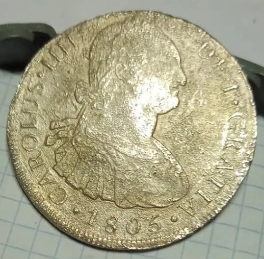  8 Reales Carlos IV 1805 Lima MAE - JP - posible cuban water wreck pecio o naufragio (DEDICADO AL AMIGO INSULARVM) 24778111