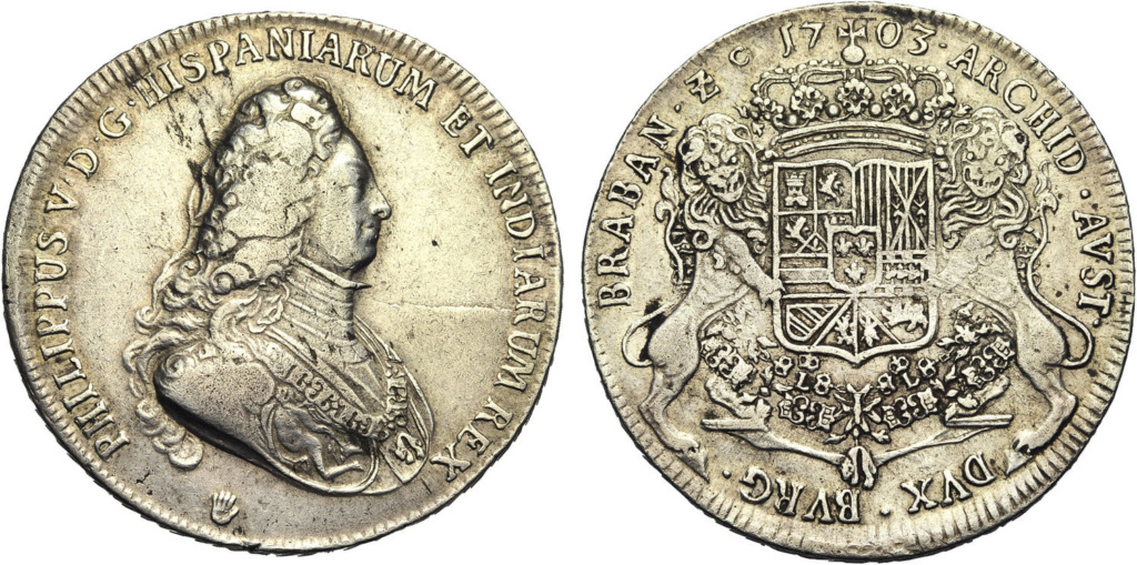 Ducatón de Felipe V Brabante (Amberes) 1703 Dos10