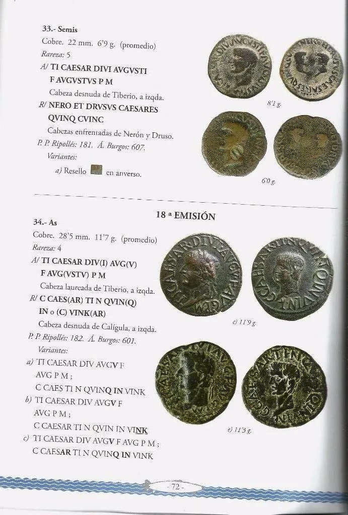 Semis de Carthago Nova, época de Augusto. IVBA REX IVBAE F II V QV. Corona de Isis. Ef2d8710