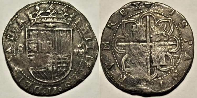  8 reales Felipe II ceca de Sevilla, error de valor VII en vez de VIII. Fb_img45