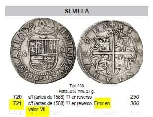 8 reales Felipe II ceca de Sevilla, error en valor VII en vez de VIII.  Fb_img46