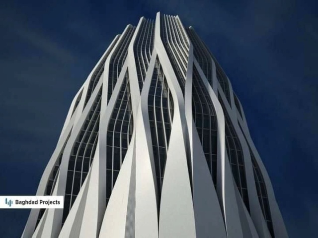 تحفة المعمارية الخالدة زها حديد تواصل ارتفاعها في سماء العاصمة بغداد - البنك المركزي  910