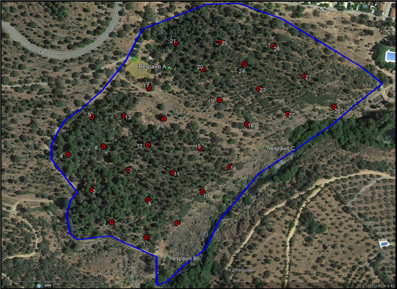 GUIÓN TRANING DAY: AURORA EX.  Camping Puentenuevo.  Domingo 26 de enero Mapa_j13