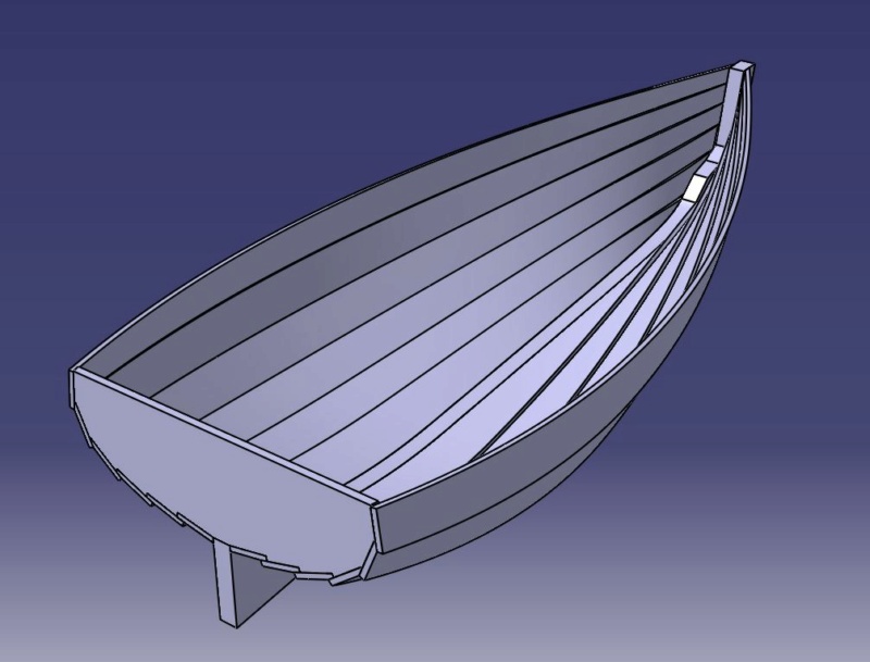 Canot à rame & voile La Coquille [conception 3D/scratch bois 1/10°] de tango zoulou Clinre12