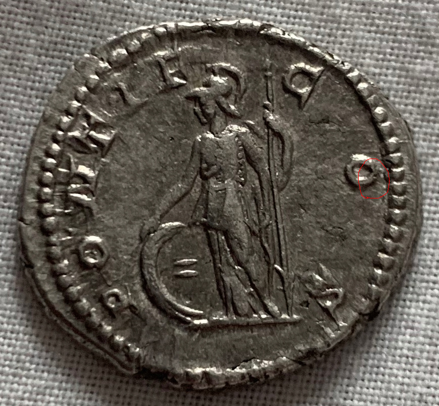 Denario de Geta. PONTIF COS. Minerva a izq. Roma Geta_r10