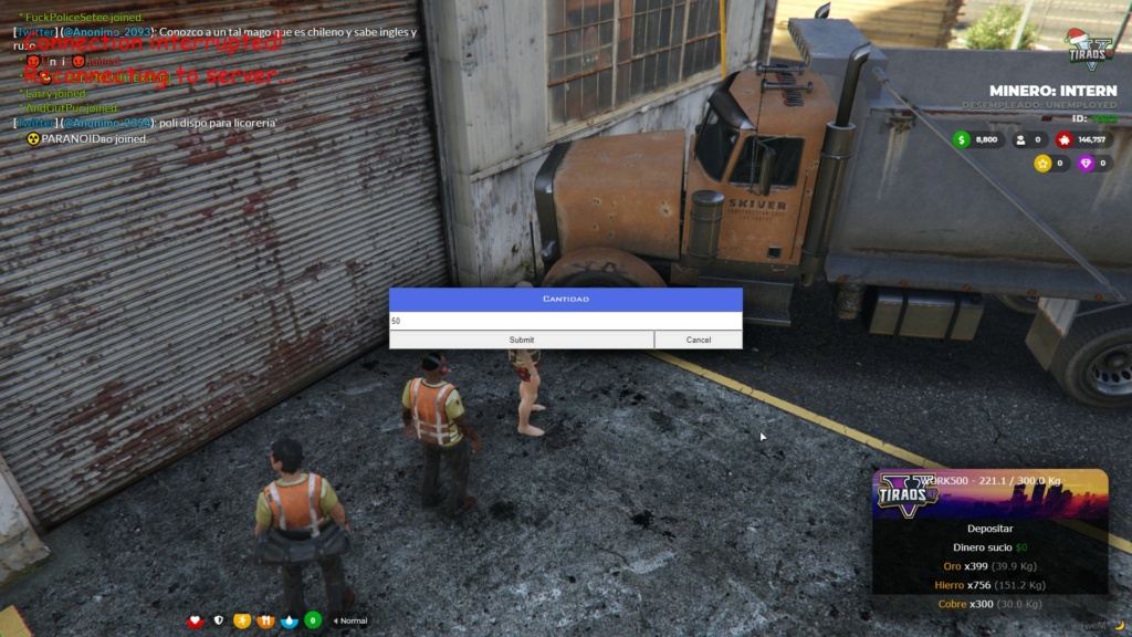 Perdida de objetos de camion al caerse el server 20201210