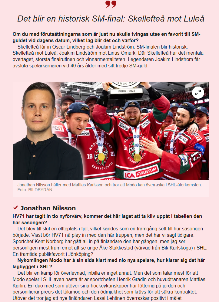 Luleå hockey i Media 2023/2024 Image710