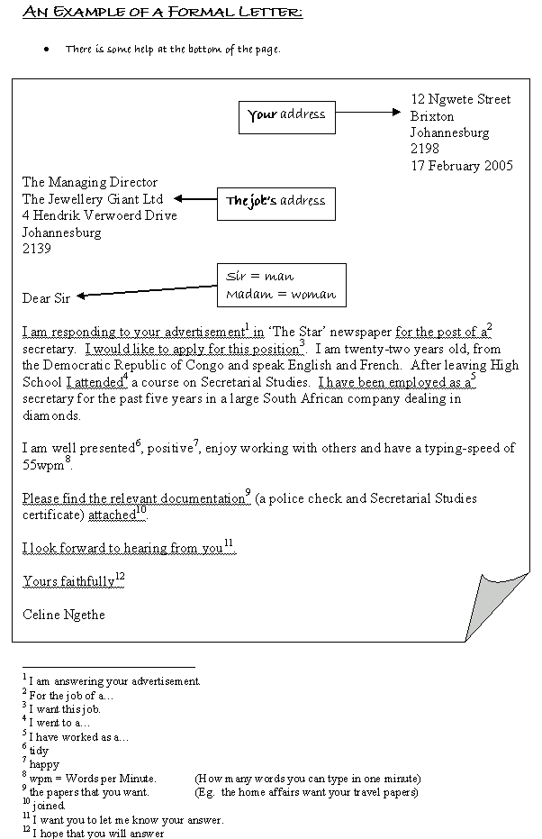 Formal letter Fl10