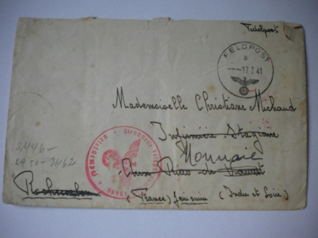 Lettre d'un Français en 1941 envoyé par la Feldpost Feldpo11