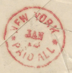 lettre pour New York 1874 - marques postale US Lettre10