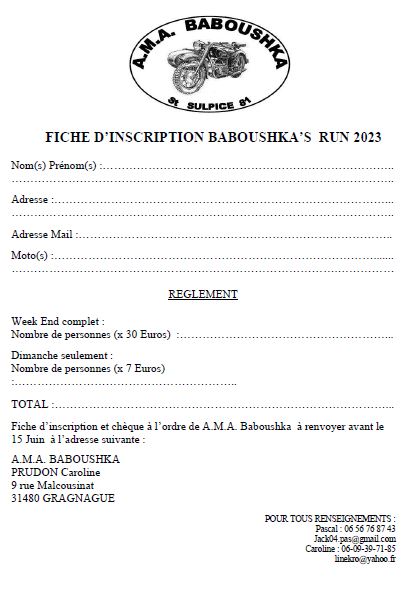 baboushka's run 01 et 02 Juillet St Jean de Rives (81) Inscri10