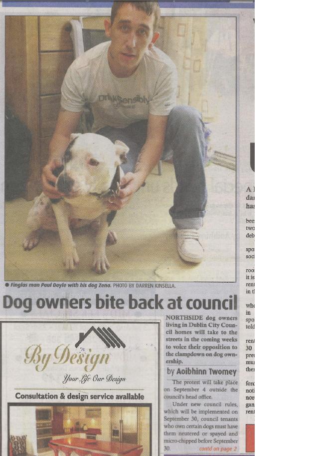 'Dog owners bite back at council' on Northside people front cover Paul110