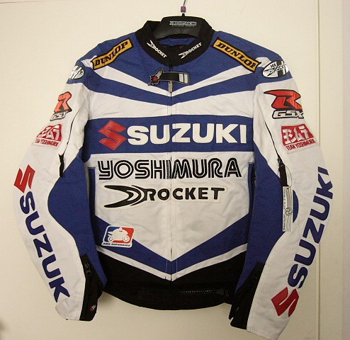 blouson joe rocket bleu et blanc Suzuki10