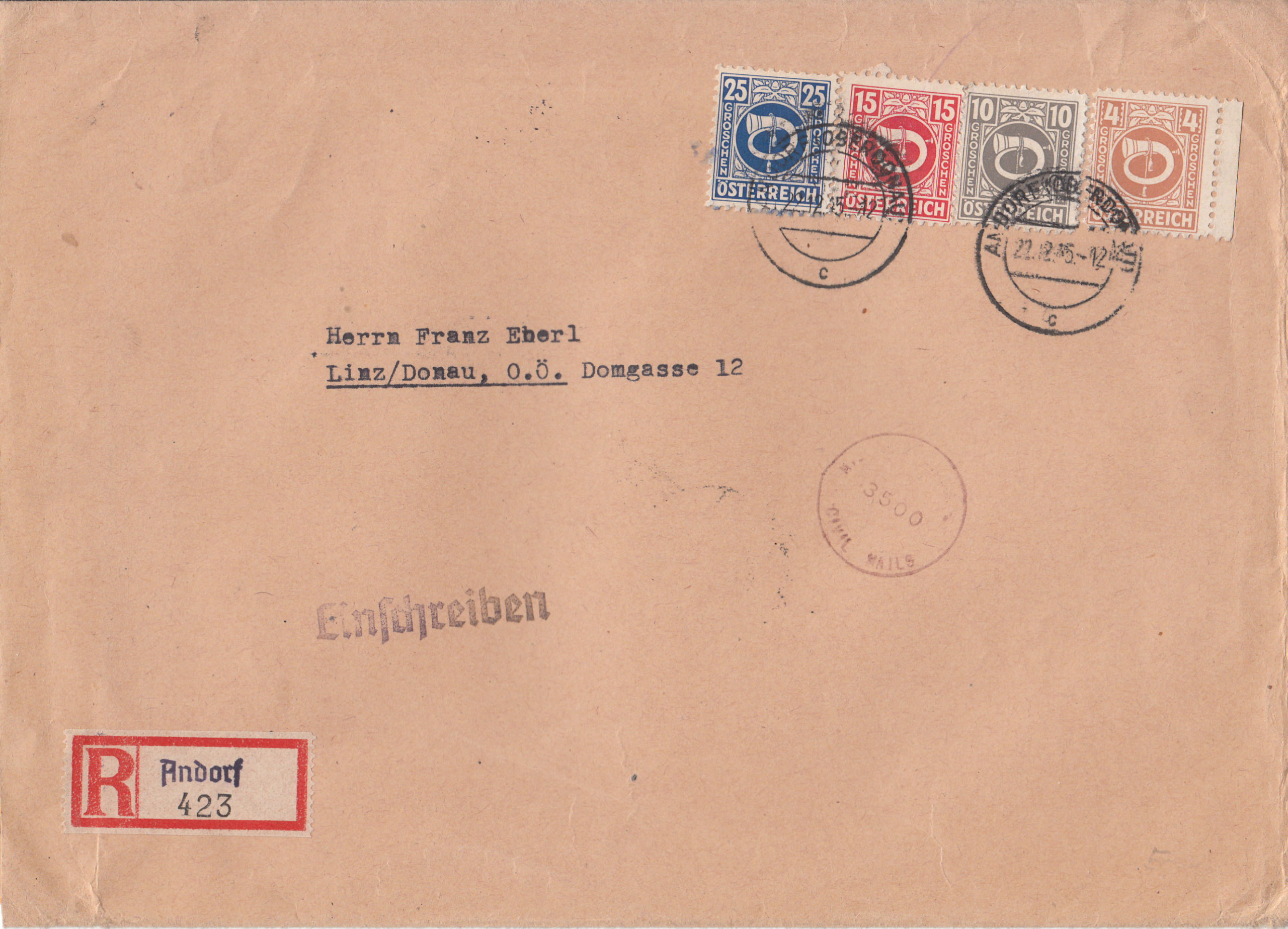 Posthornzeichnung - ANK 697-713 - Belege - Seite 4 Img157