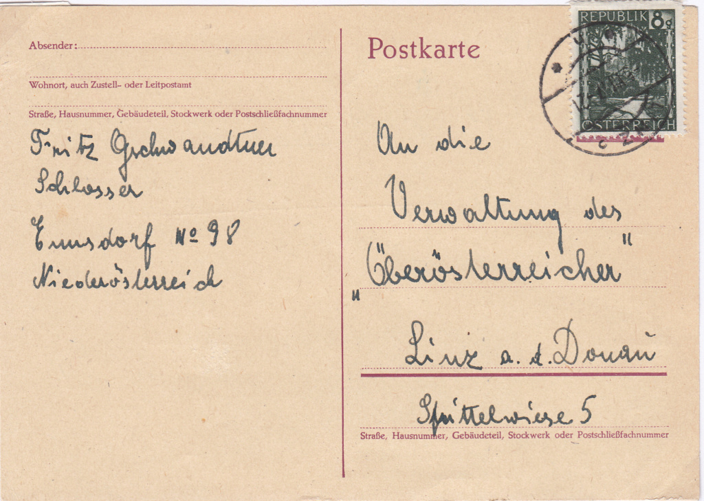 1945 - Notmaßnahmen und Provisorien bei Postkarten 1945-1948 Img33