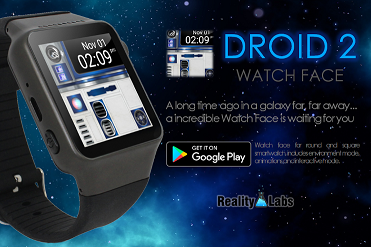 R2-D2 Watch Face DROID 2 Android smartwatch R2d210