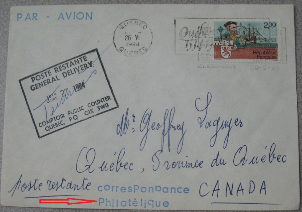 Jacques Cartier de 1984 sur lettre Cartie10