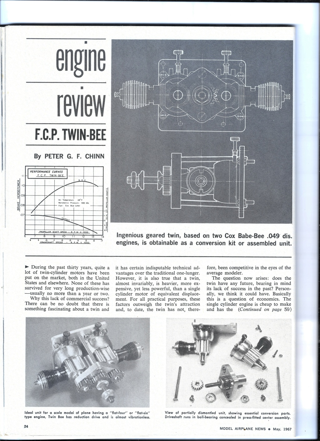 Flight Control Products .049 Twin Review From May, 1967 Model Airplane News 2021-110