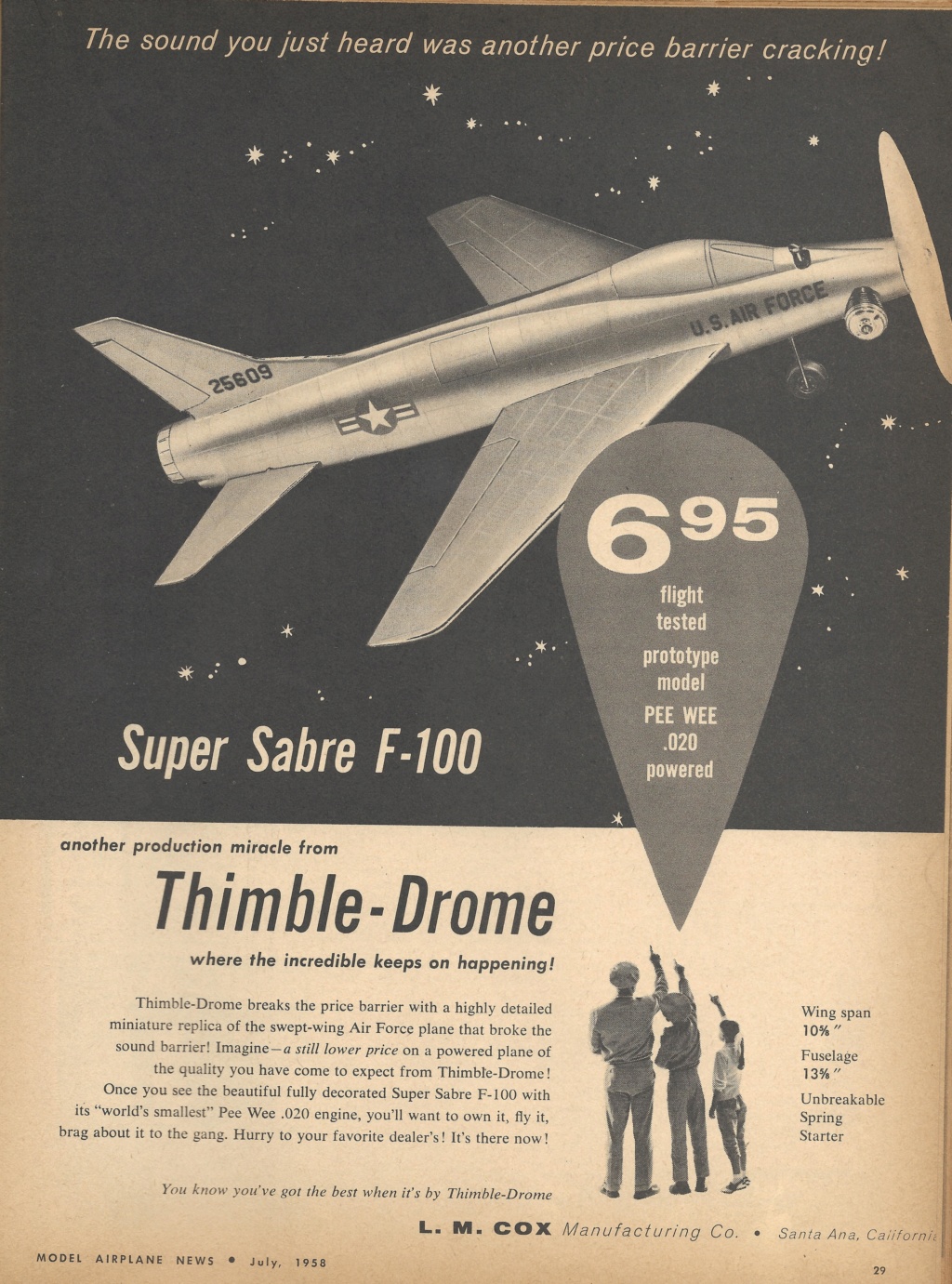 "Birth of the Pee Wee" Product Ad and Engine Review Model Airplane News February 1958 Cox_f-10