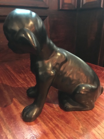 Larger 9’’ Glass Eyed Dog, Made In England 27 or 271  - probably Bretby E4031e10