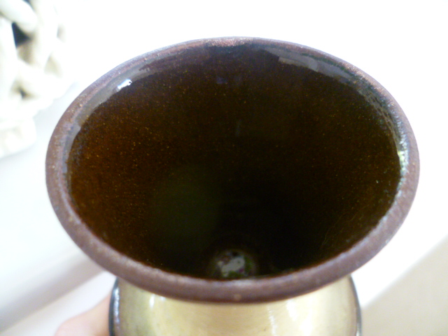 Devonware colour clay - two hollow stem goblets P1520314