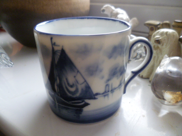Likely Delft Swaine and Co Germany Coffee Cup but A Girl and Dog Lithophane P1710410