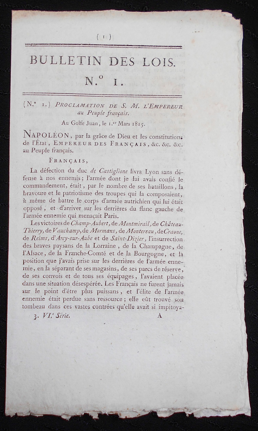 Proclamation de S.M. L’Empereur Napoléon au Peuple Français  Dscn0810