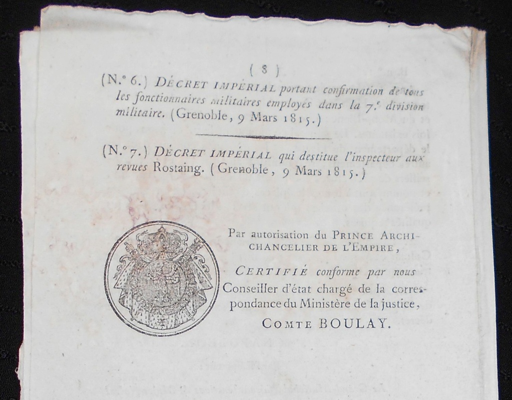 Proclamation de S.M. L’Empereur Napoléon au Peuple Français  Dscn0814