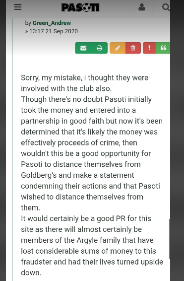 Pasoti thread over Goldbergs financial disgrace Scree131