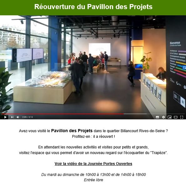 Pavillon d'informations de la SAEM / pavillon des projets de la SPL Val de Seine Aménagement Clip2499