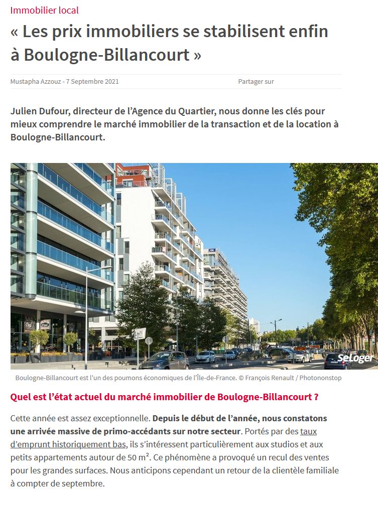 Tendances immobilières sur Boulogne-Billancourt Clip3566