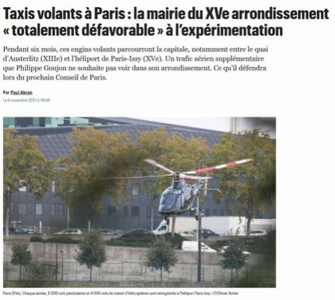 Des Parisiens tirés du sommeil par une livraison en hélicoptère