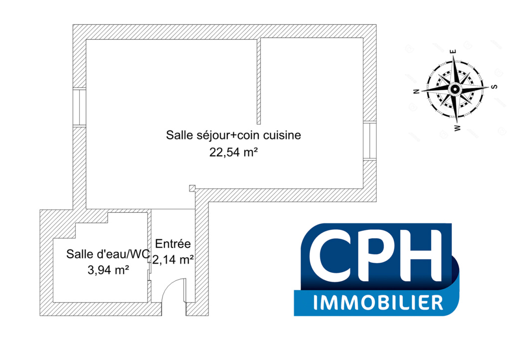 Vente appartement studio 28,62 m2 - Boulogne Nord - refait à neuf en 2022 C_pho254