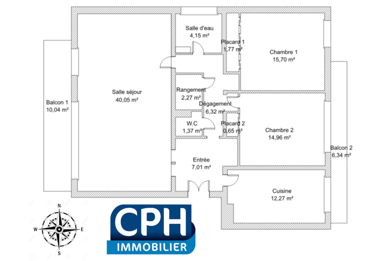 Vente appartement Boulogne-Nord quartier des Princes - 106,52 m2  C_pho315