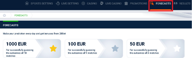 20Bet typuj mecze i odbierz nawet 1000 EUR Foreca10