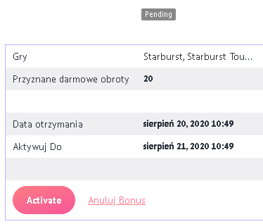 Slotum Casino 20 darmowych spinów bez depozytu (exclusive) Starbu10