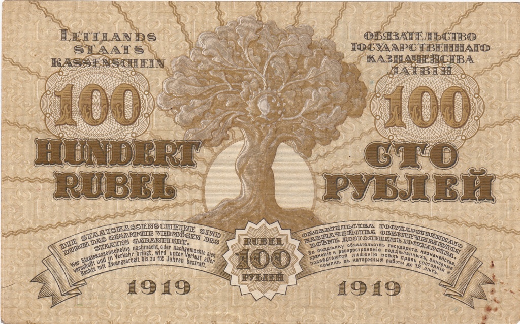 Letonia - 100 Rubli 1919 Letoni10