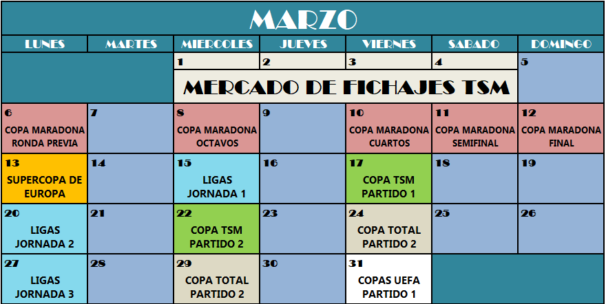 TuSoccerManager — Liga virtual de fútbol en español Mar12