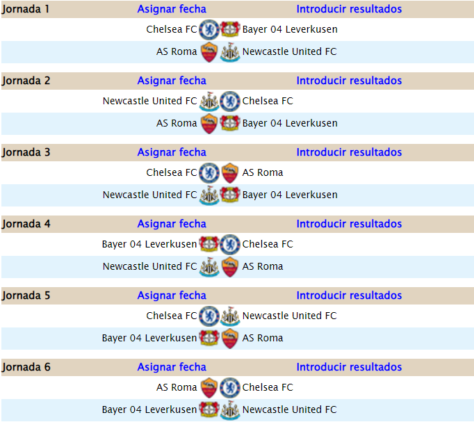 Alineación UEFA Europa League - P2 Uel410