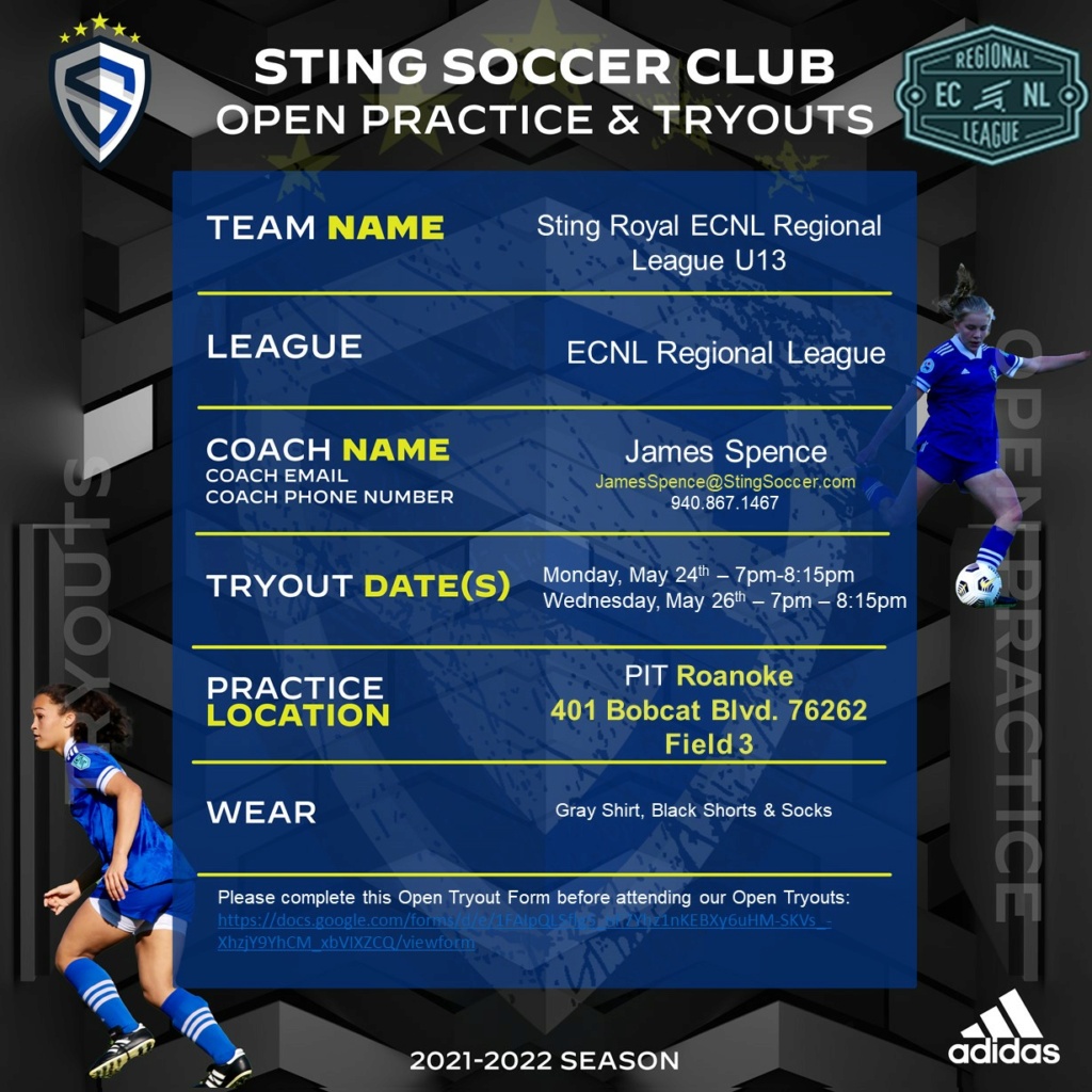 Sting Royal ECNL-Regional League-U13 Open Try Outs-May 24-26 Sting_43